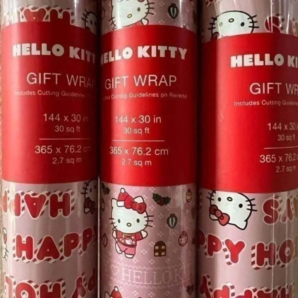 Hello‎ Kitty Happy Holiday's Pink Wrapping Paper Set
